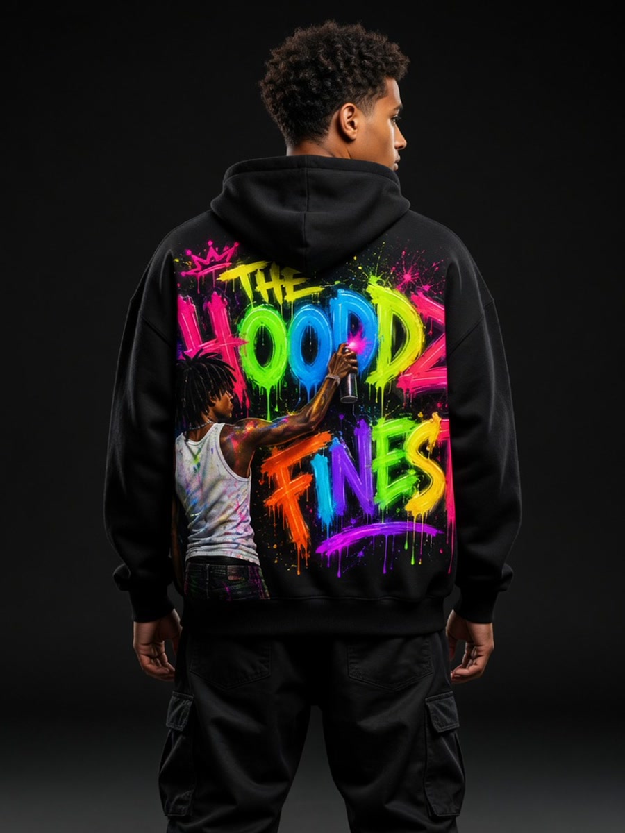 Model wearing Neon Hoodz Finest Hoodie