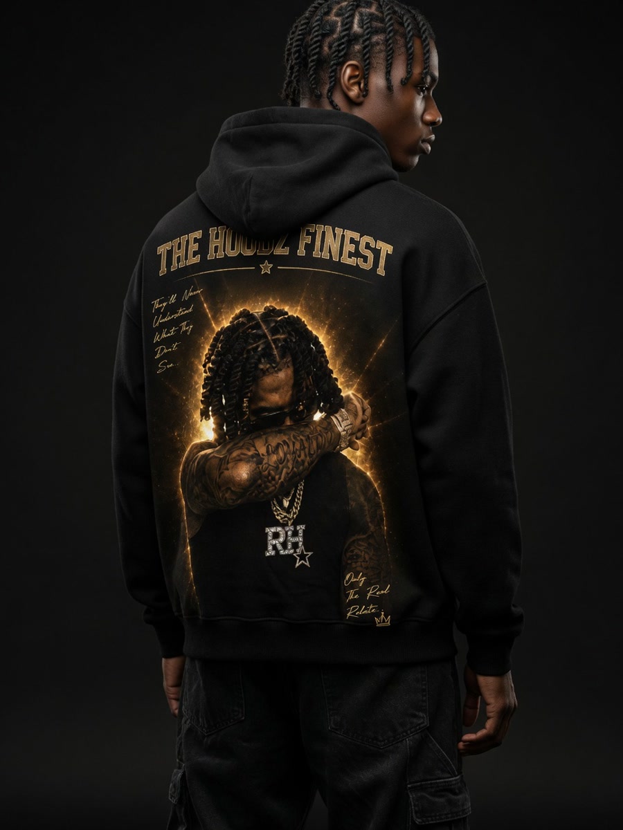 Model wearing Real Talk Hoodie